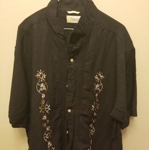 Men's Button Down Black Shirt